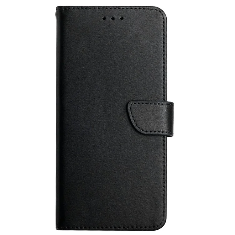 Per Oppo Reno5 Pro 5G Genuina in Pelle Nappa Texture Case Del Portafoglio a Colori Solido Copertina Con Supporto - Nero