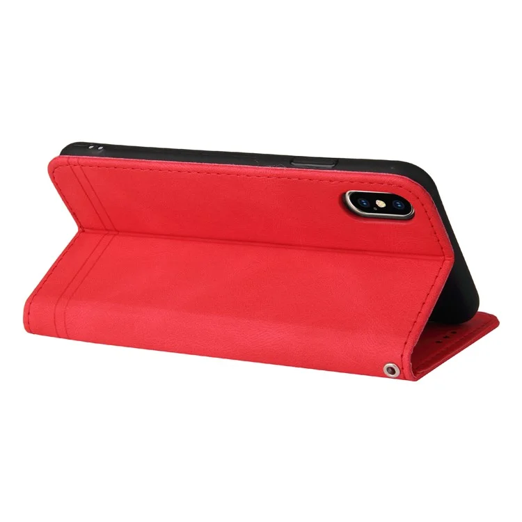 For Realme 8i / Narzo 50 4G Leather Wallet Cases Skin Touch Phone Cover Stand with Strap - Red
