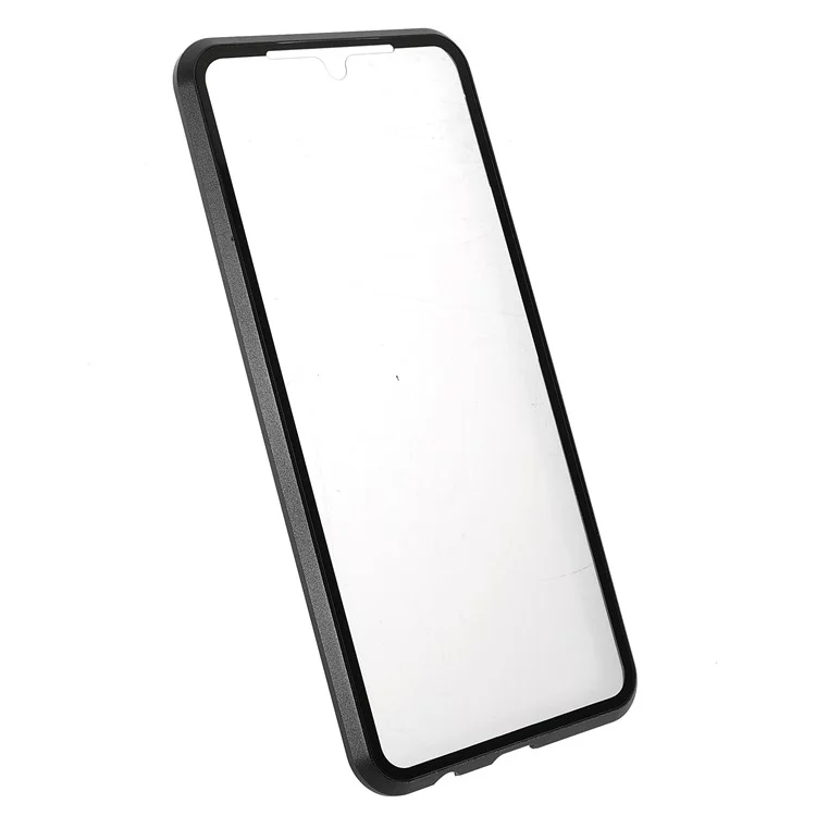 Ultra Clear Double-sided Tempered Glass + Metal Frame Magnetic Phone Case Cover for vivo V20 - Noir
