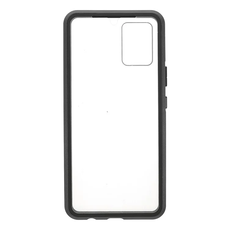 Ultra Clear Double-sided Tempered Glass + Metal Frame Magnetic Phone Case Cover for vivo V20 - Noir