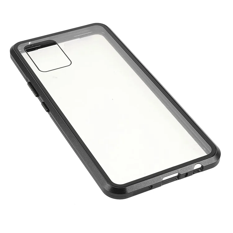 Ultra Clear Double-sided Tempered Glass + Metal Frame Magnetic Phone Case Cover for vivo V20 - Noir