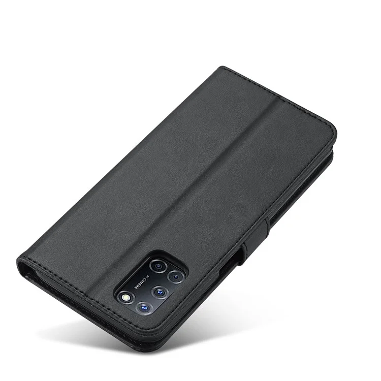 LC.IMEEKE PU Leather Wallet Stand Folio Flip Protective Phone Case Cover for Oppo A16/A54s/A16s/A56 5G - Black