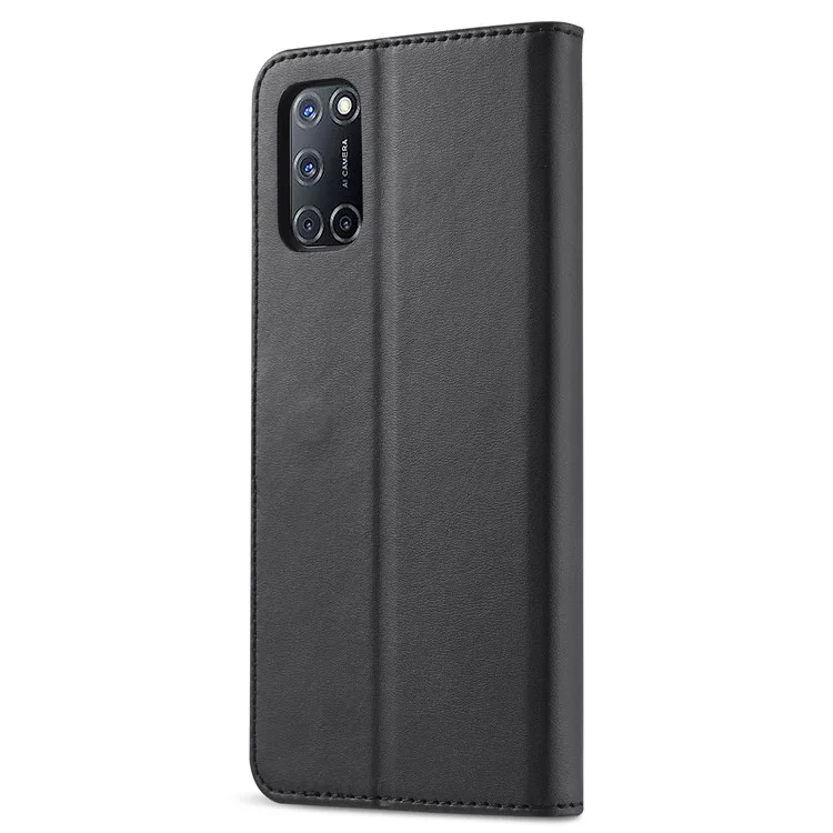 LC.IMEEKE PU Leather Wallet Stand Folio Flip Protective Phone Case Cover for Oppo A16/A54s/A16s/A56 5G - Black