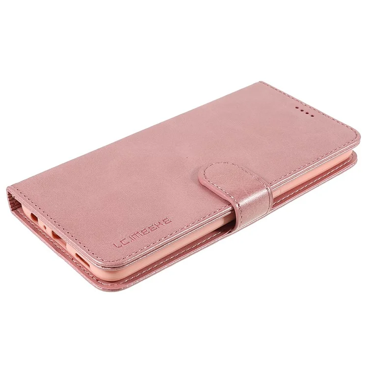 LC.IMEEKE PU Leather Foldable Stand Protective Phone Case Wallet Cover for Oppo A95 5G - Pink
