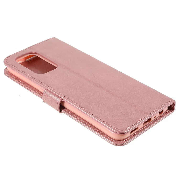 LC.IMEEKE PU Leather Foldable Stand Protective Phone Case Wallet Cover for Oppo A95 5G - Pink