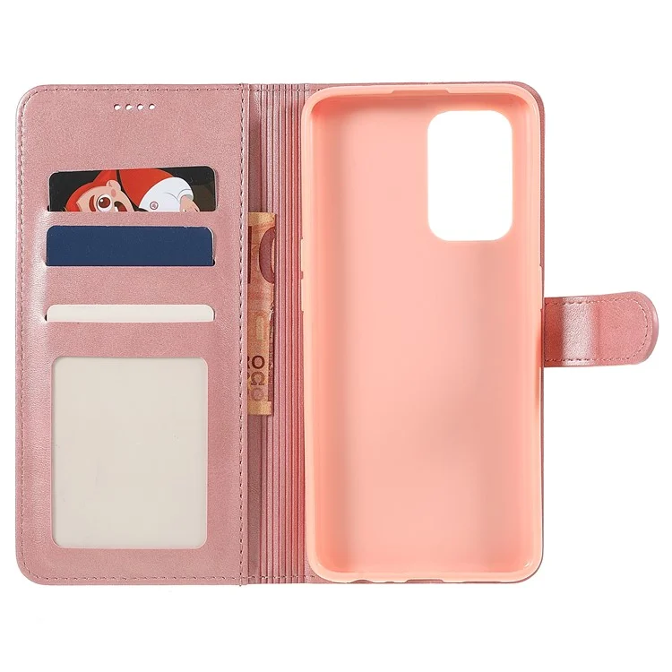 LC.IMEEKE PU Leather Foldable Stand Protective Phone Case Wallet Cover for Oppo A95 5G - Pink