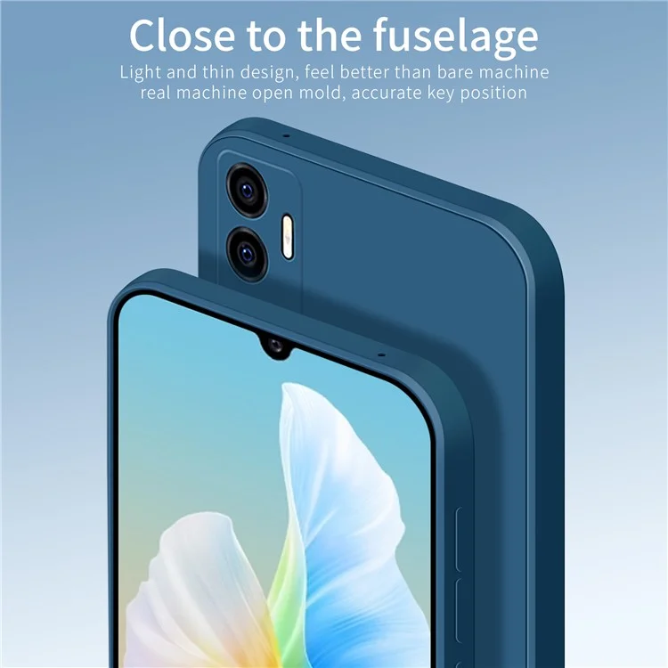 PINWUYO TPU + Silicone Hybrid Phone Case Precise Cutouts Anti-Drop Smooth Texture Phone Cover for vivo S10e 5G - Blue