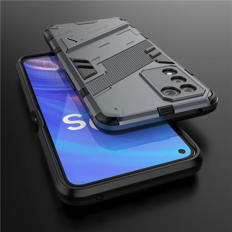 Coque de protection rigide en PC et souple en TPU avec béquille anti-rayures et anti-chocs pour Oppo K9s 5G - Noir