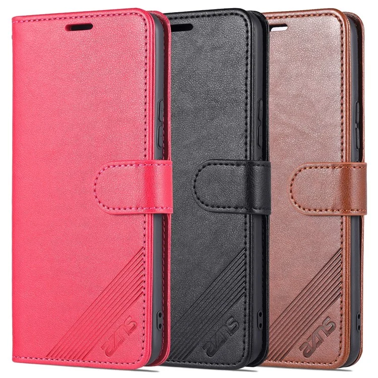 AZNS PU Leather Cover + Soft Inner TPU Case Phone Protector with Stand Wallet for vivo S10e/V23e 4G/V23e 5G - Black