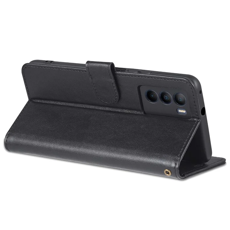 AZNS Dual-side-magnetverschluss PU Leder-ständer Brieftasche Horizontale Flip-telefonabdeckung Für Vivo T1 5g - Schwarz