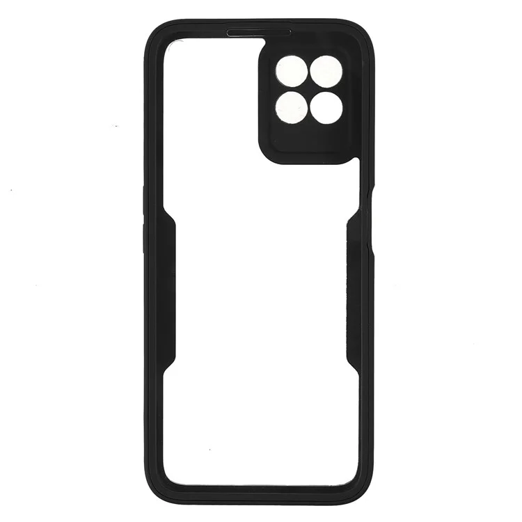 Per Realme 8i/Narzo 50 4G Acrylic + TPU Hybrid Phone Case con PET Screen Protector Copertura a 360 gradi Protezione per telefono - Nero