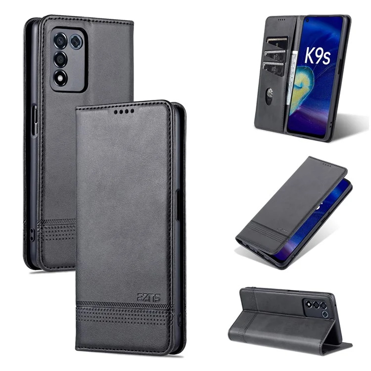 AZNS Ben Protetto Per la Copertina Del Telefono Per il Telefono Per il Portafoglio Per il Portafoglio di Shock Per il Portafoglio Per il Portafoglio Per la Pelle Per L'oppo K9s/realme Q3s - Nero