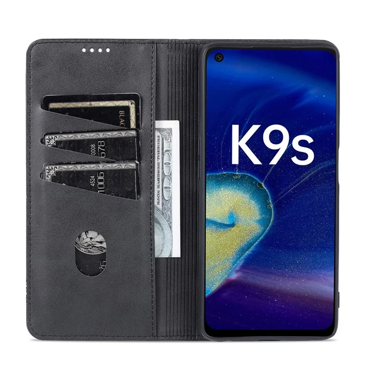 AZNS Ben Protetto Per la Copertina Del Telefono Per il Telefono Per il Portafoglio Per il Portafoglio di Shock Per il Portafoglio Per il Portafoglio Per la Pelle Per L'oppo K9s/realme Q3s - Nero
