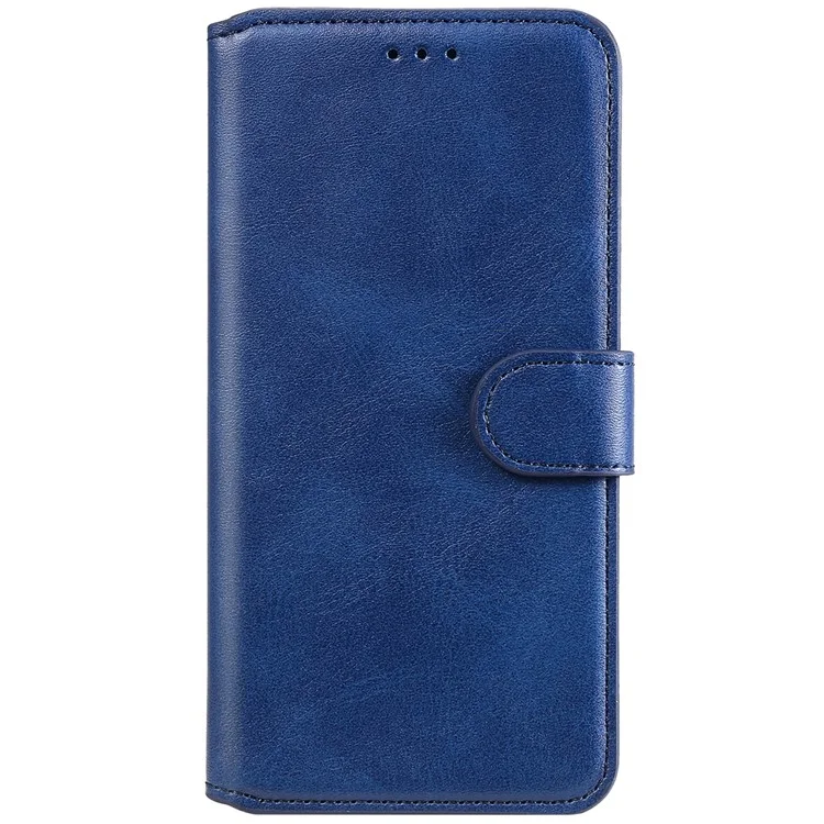 Strukturierte Automatisch Absorbierte Lederhülle Magnetisches Mobiltelefon Voller Schutzbrieftasche Mit Ständer Für Realme C21Y/C21/C25Y - Blau