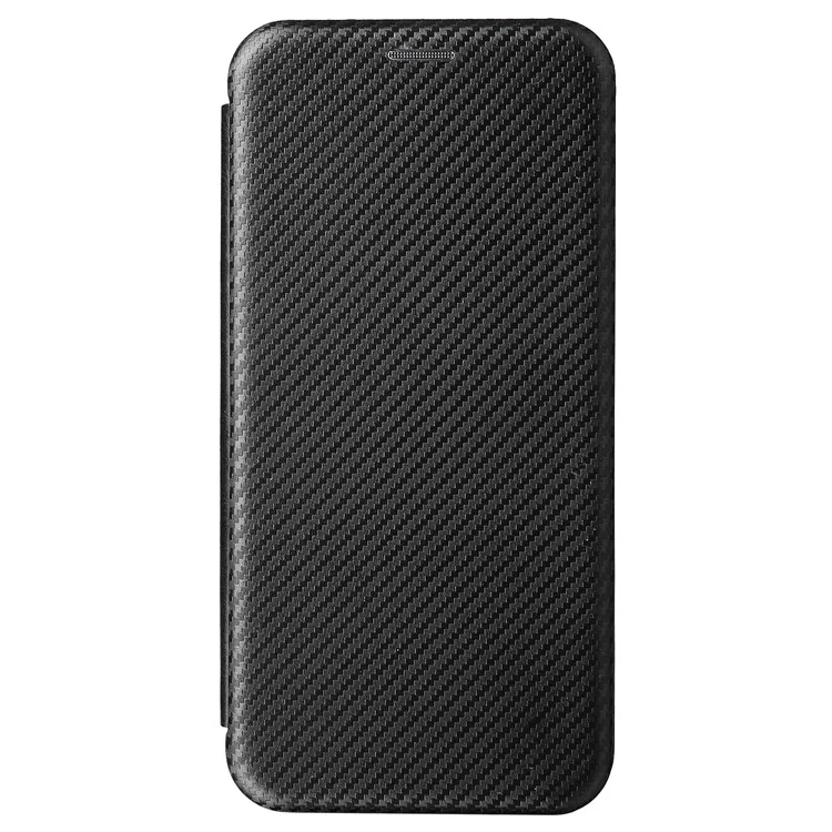 Texture in Fibra di Carbonio Magnetic Auto Closing Leather Telefy Cover Con Stand e Slot Per Schede Per Vivo Y3s (2021) - Nero