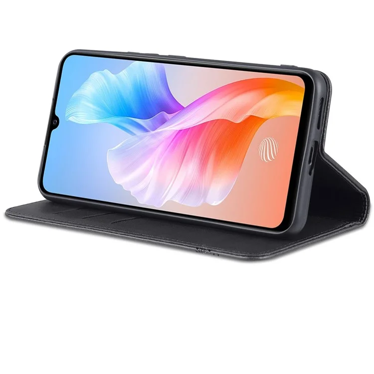 AZNS Book Stand pu Leather Téléphone Magnétique Magnétique Auto-absorbed Portefeuille Flip Cover For Vivo S10e / V23e 4G - le Noir