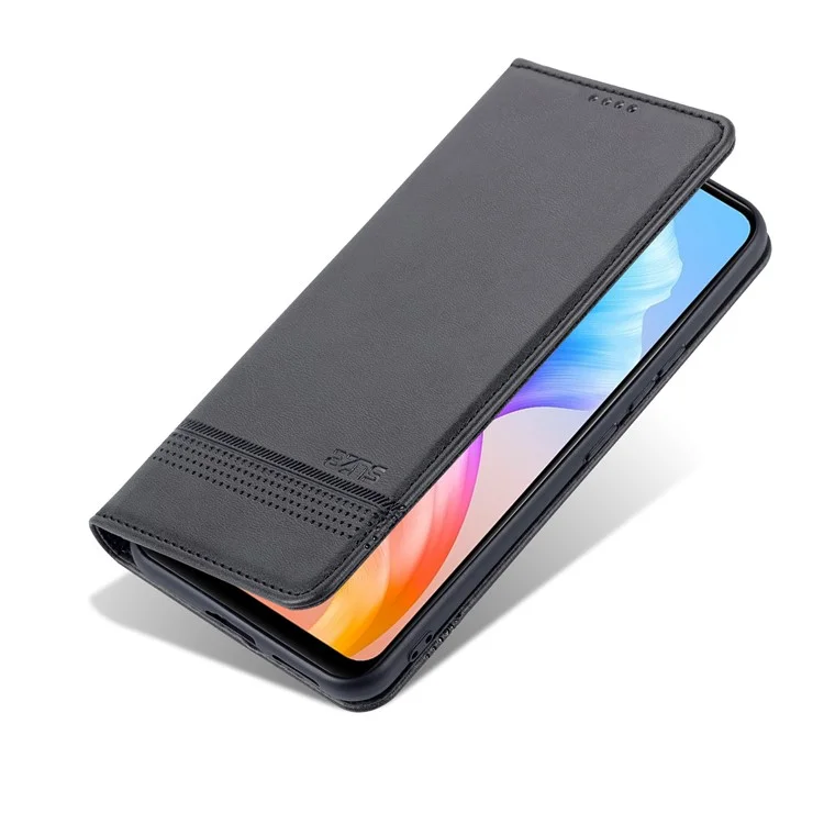 AZNS Book Stand pu Leather Téléphone Magnétique Magnétique Auto-absorbed Portefeuille Flip Cover For Vivo S10e / V23e 4G - le Noir