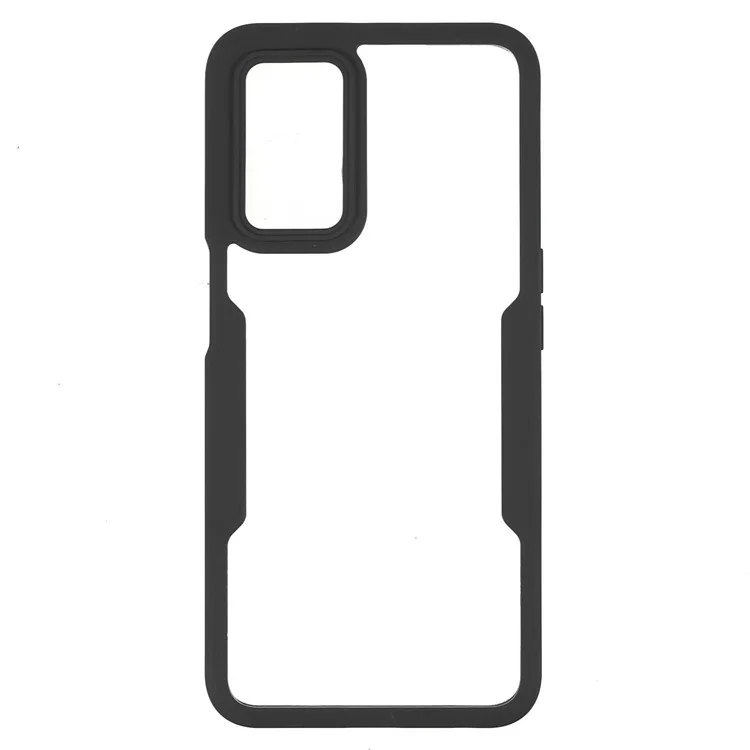 Protector de pantalla resistente a golpes de PET + Panel trasero acrílico + Carcasa con marco de TPU para Oppo A16/A16S/A55 5G/A54 4G/A54s - Negro