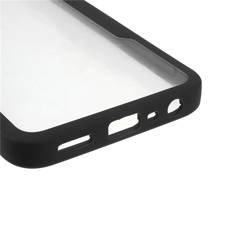 Protector de pantalla resistente a golpes de PET + Panel trasero acrílico + Carcasa con marco de TPU para Oppo A16/A16S/A55 5G/A54 4G/A54s - Negro
