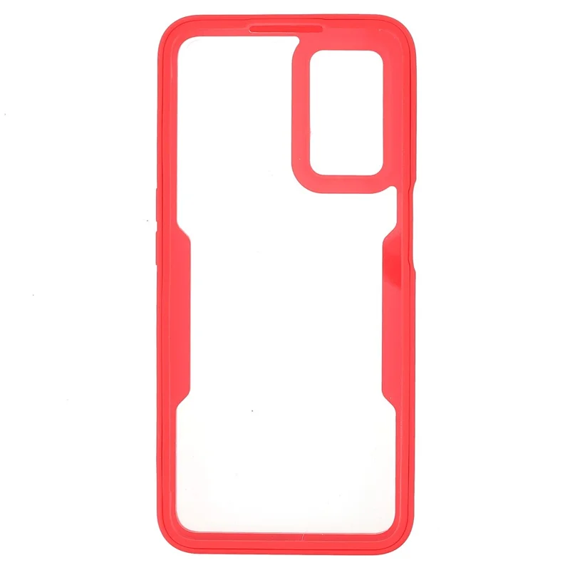 Drop-proof Well-protected PET Screen Protector + Acrylic Back Panel + TPU Frame Case for Oppo A16/A16S/A55 5G/A54 4G/A54s - Red