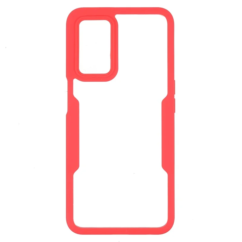 Drop-proof Well-protected PET Screen Protector + Acrylic Back Panel + TPU Frame Case for Oppo A16/A16S/A55 5G/A54 4G/A54s - Red