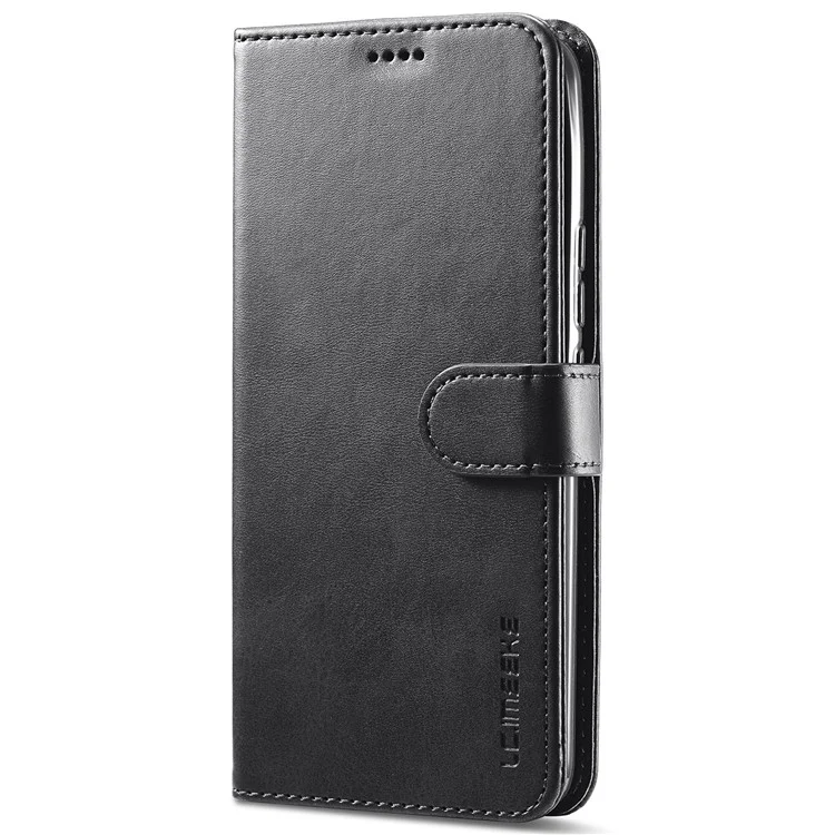 Lc. Imeeke PU Flip Folio Folio Stand Case de la Billetera a Prueba de Choques Cubierta Del Teléfono Para Realme 8i/Narzo 50 4G - Negro