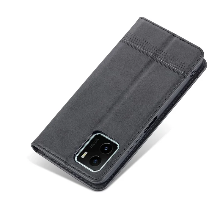 AZNS Magnetischer Absorptions-PU-Leder-Flip-Cover-Schutzgeldbeutel-Handyhülle für vivo Y15s / Y15a - Schwarz