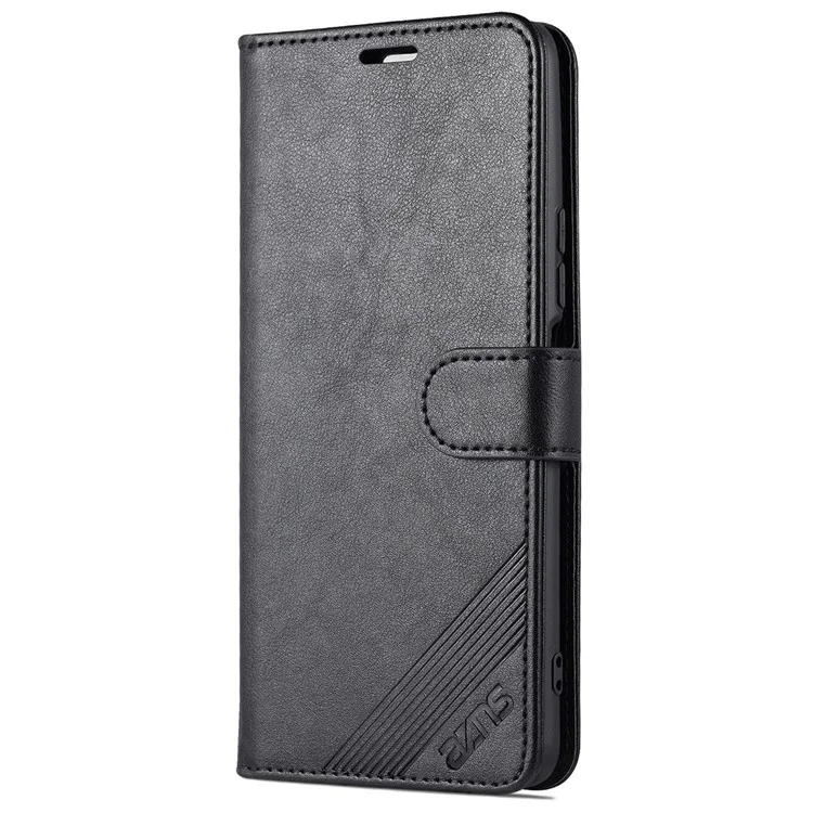 Azns Textured PU Stand Worthet Case di Chiusura Magnetica Coperchio Antiurto Per Vivo Iqoo Z5 - Nero
