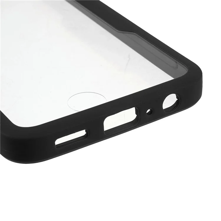 Anti-drop Detachable 2-in-1 Phone Cover Soft PET Screen Protector + Acrylic + TPU Hybrid Case for Oppo F19 Pro+ 5G/A94 5G/Reno5 Z 5G - Black