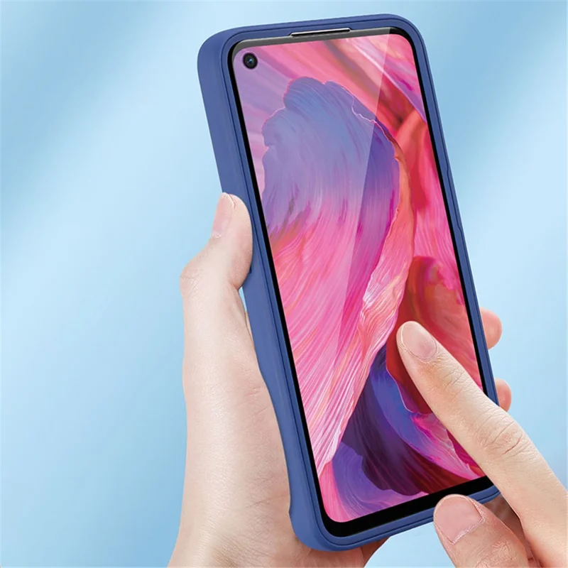 All-round Shockproof Phone Case PET Screen Protector + Acrylic Back Panel + TPU Frame Cover for Oppo A54 5G/A74 5G/A93 5G - Purple