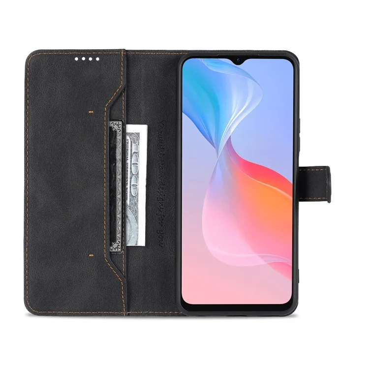 Azns Phone Cover Prop-ropry Magnetic Chodure Кожаная Кожаная Подставка Для Оборудования Телефона Для Vivo Y21/y21s/y33s - Черный