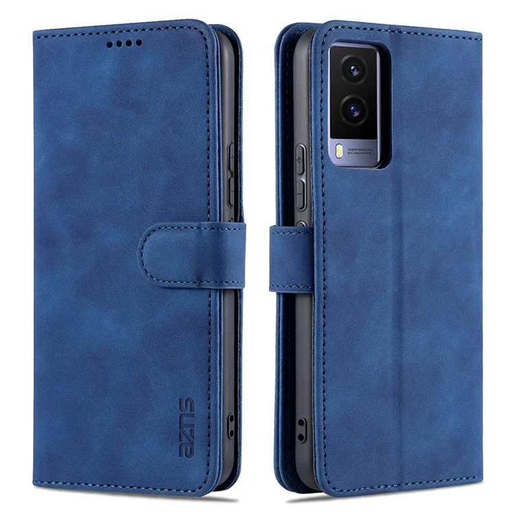AZNS PU Cuir Magnetic Classe Couvre du Support Portefeuille TPU Inner TPU Téléphone Pour Vivo Y71t 5G / V21e 5G - Bleu
