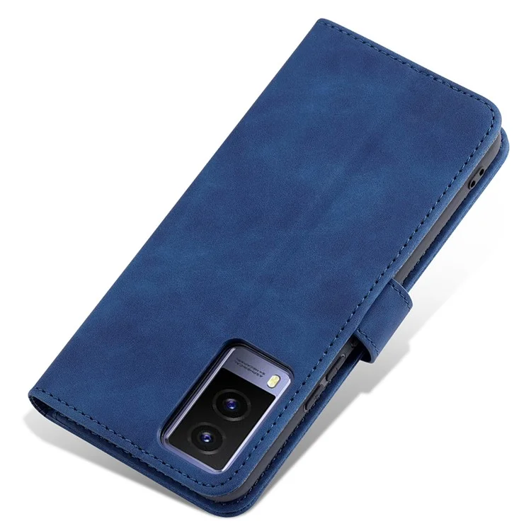 AZNS PU Cuir Magnetic Classe Couvre du Support Portefeuille TPU Inner TPU Téléphone Pour Vivo Y71t 5G / V21e 5G - Bleu