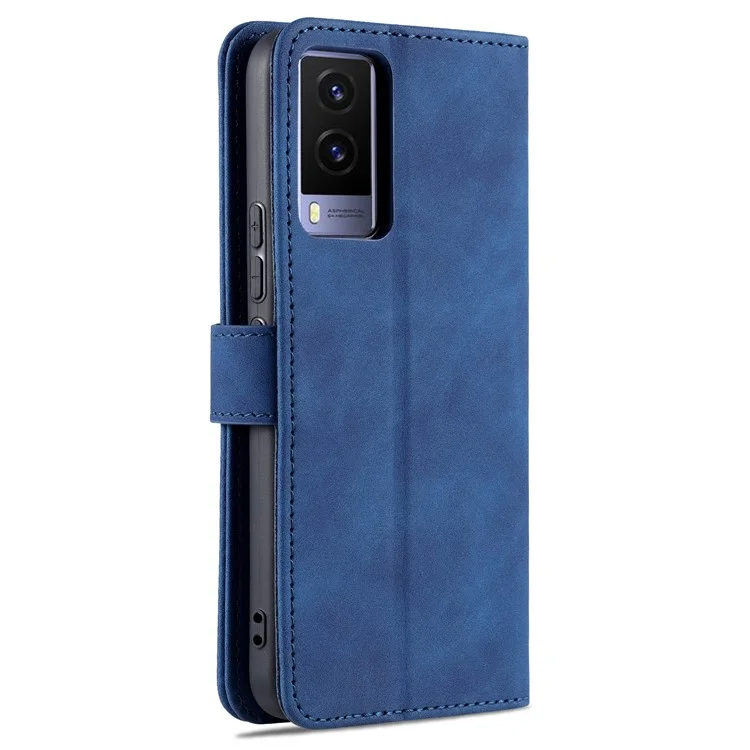 AZNS PU Cuir Magnetic Classe Couvre du Support Portefeuille TPU Inner TPU Téléphone Pour Vivo Y71t 5G / V21e 5G - Bleu