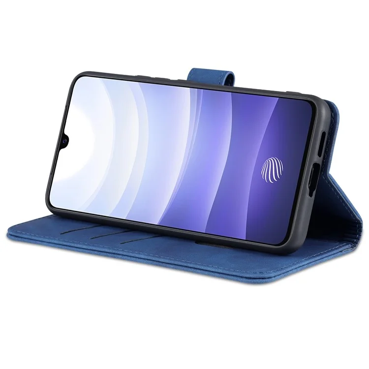 AZNS PU Cuir Magnetic Classe Couvre du Support Portefeuille TPU Inner TPU Téléphone Pour Vivo Y71t 5G / V21e 5G - Bleu