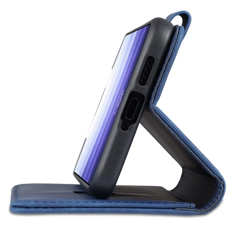 AZNS PU Cuir Magnetic Classe Couvre du Support Portefeuille TPU Inner TPU Téléphone Pour Vivo Y71t 5G / V21e 5G - Bleu