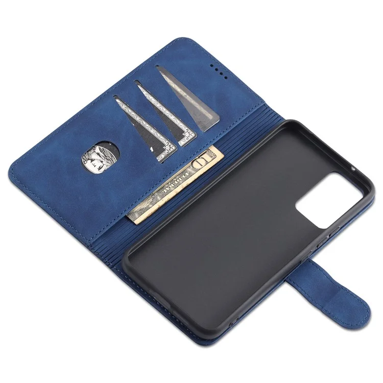 AZNS PU Cuir Magnetic Classe Couvre du Support Portefeuille TPU Inner TPU Téléphone Pour Vivo Y71t 5G / V21e 5G - Bleu