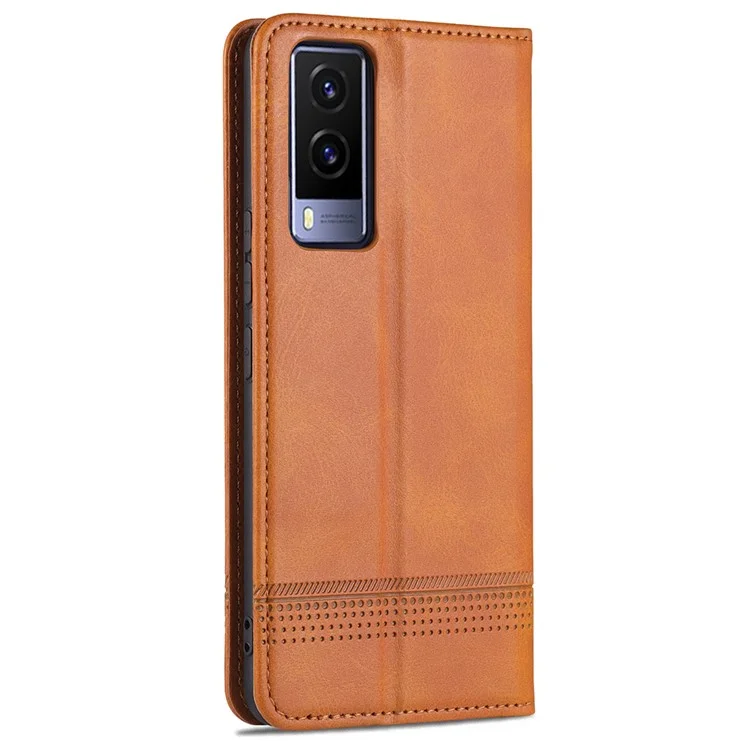AZNS Magnetic Auto-absorbiertes Vollschutz-abdeckungsabdeckung PU Leder-ständer Brieftasche Telefonhülle Für Vivo Y71t 5g/v21e 5G - Braun