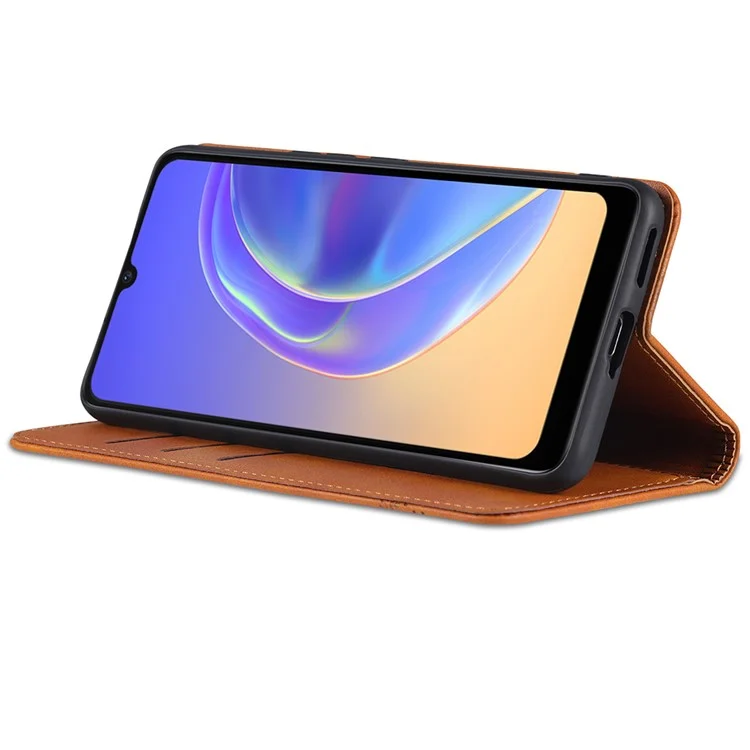 AZNS Magnetic Auto-absorbiertes Vollschutz-abdeckungsabdeckung PU Leder-ständer Brieftasche Telefonhülle Für Vivo Y71t 5g/v21e 5G - Braun