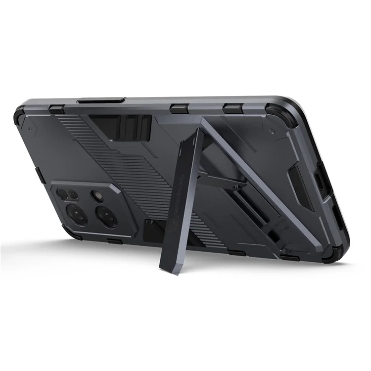 Coque de protection PC dur résistant aux rayures avec protection anti-choc TPU et support pour Oppo Reno7 Pro 5G - Bleu foncé