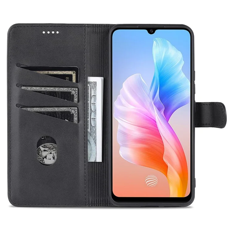 AZNS Full Body Protection PU Portafoglio In Pelle Puling Custodia Protettiva Per Telefono Per Vivo S10E / V23E 4G - NERO