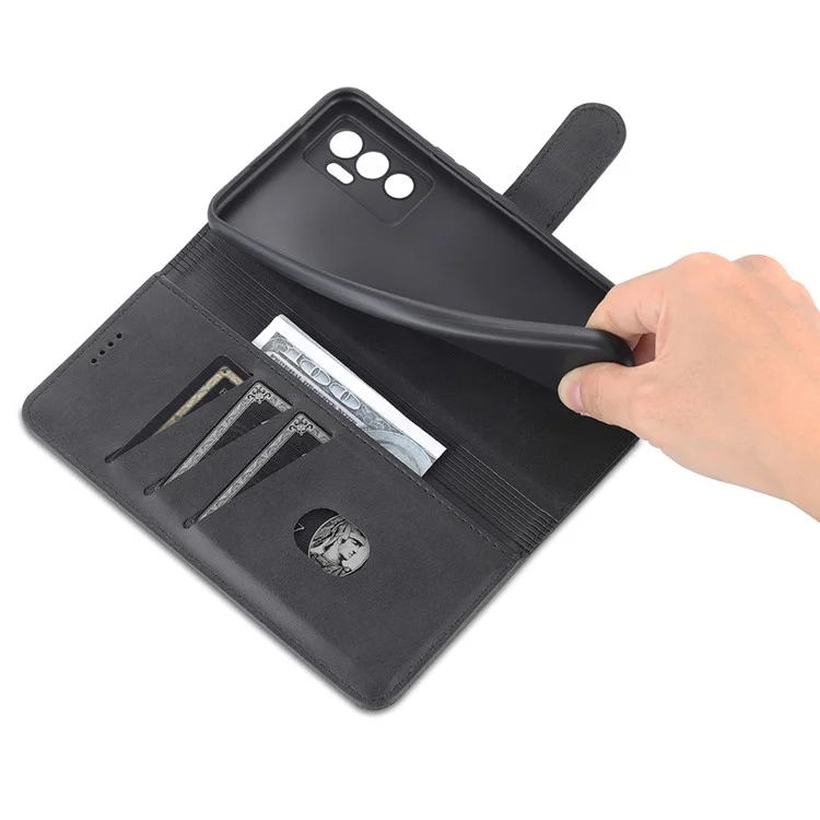 AZNS Full Body Protection PU Portafoglio In Pelle Puling Custodia Protettiva Per Telefono Per Vivo S10E / V23E 4G - NERO
