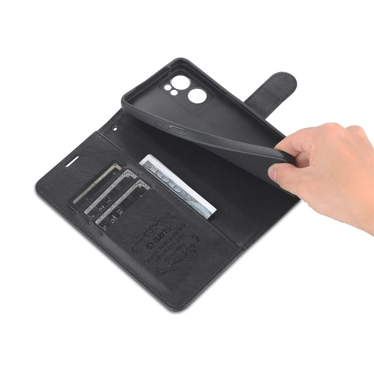 AZNS Textutura Textundo Capelo de Capelo PU Soft TPU Stanclo Tapela de Atualização Para Oppo Reno7 5G (China) - Preto
