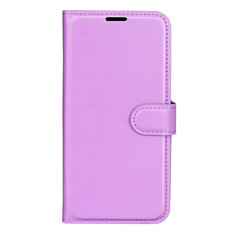 For OPPO A55s 5G Litchi Texture Magnetic PU Leather Wallet Case Shockproof TPU Inner Shell with Stand - Purple