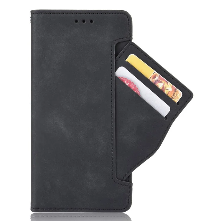 Para Vivo S10e/v23e 4G/5G Scratch Scratch Scratf Multiply Slot Cash Cash Bolso PU Celular Caso Celular Com Suporte - Preto