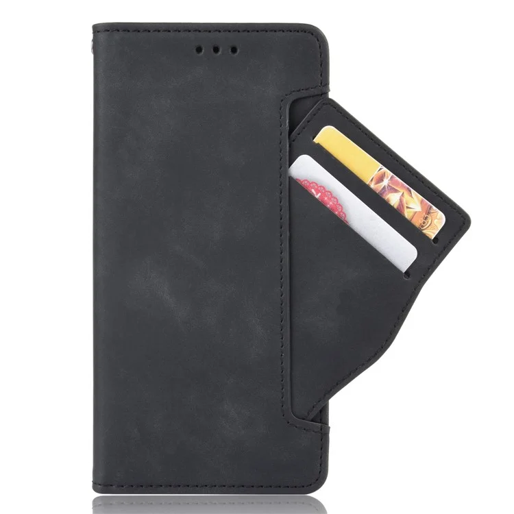 Double Protection PU Leather + TPU Téléphone Couverture Pour Realme Narzo 50a, Pocket Cash Pocket Multiple Slot à Emplacement Avec Boîtier de Support - le Noir
