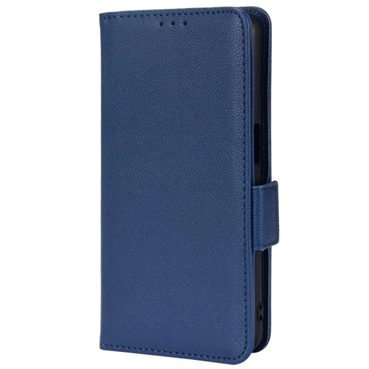 Per Oppo A93 5G / A74 5G / A54 5G Litchi Texture PU Peth Pethe Phellet Coperchi - Blu Scuro
