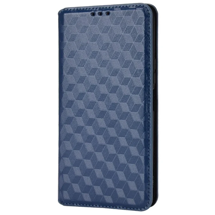 Pour vivo Y72 5G (Global)/Y52 5G/Y53s 5G/iQOO Z3 5G/T1X/iQOO Z5x 5G Étui de protection portefeuille avec support en cuir à motif en relief 3D - Bleu
