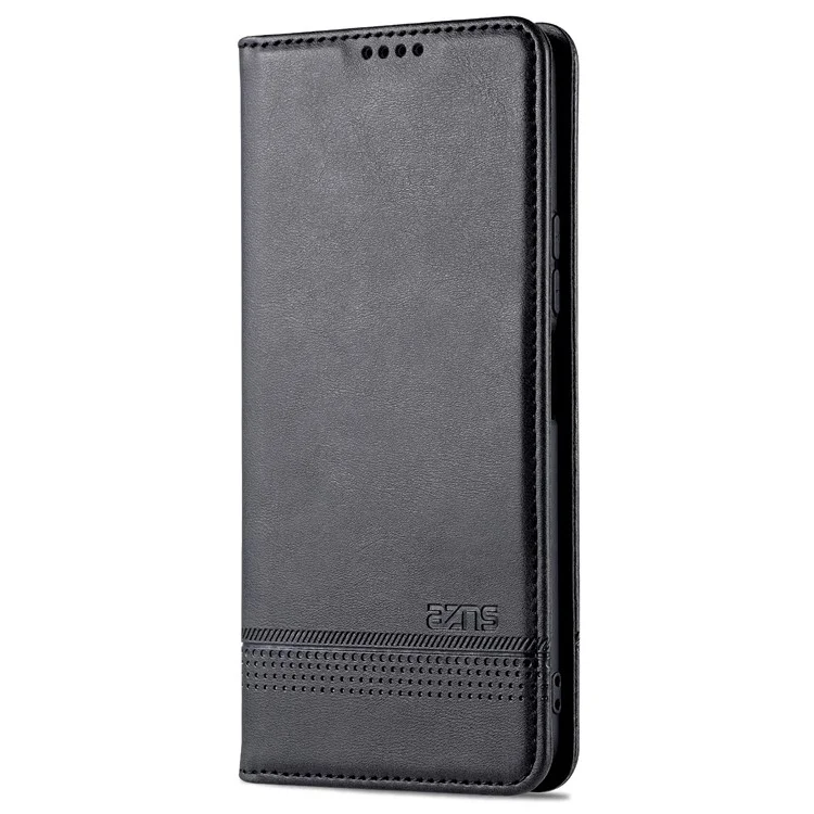 Azns Автоавтобированный Магнитный Кожаный Телефон Для Vivo Y74s/y76s, Folio Flip Wallet Stand Protective Shell - Черный