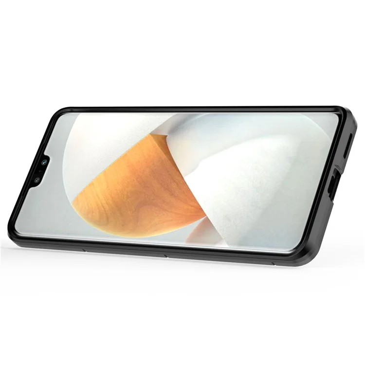Pour Vivo S12 Pro Flexible TPU + Hard PC Hard Scratch Resistant Protective Phone Cover Cover With Ring Kickstand - le Noir